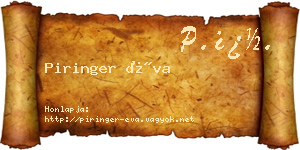 Piringer Éva névjegykártya