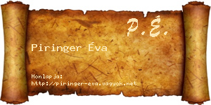 Piringer Éva névjegykártya